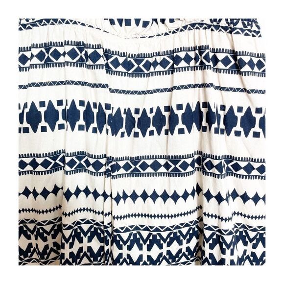 JOA Los Angeles Strappy Halter Navy Blue & Cream Aztec Print Size L - Picture 3 of 6